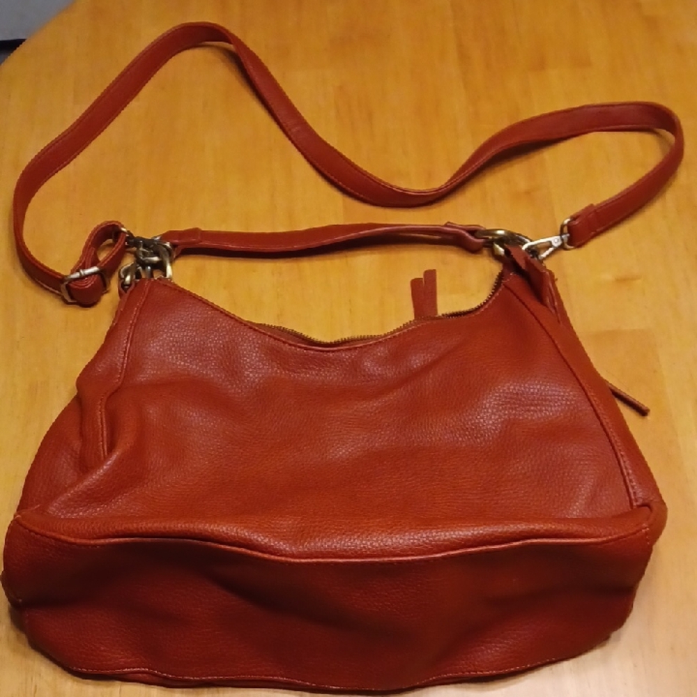 Joy Susan Vegan Leather Shoulder Bag in Rust Brown NWOT